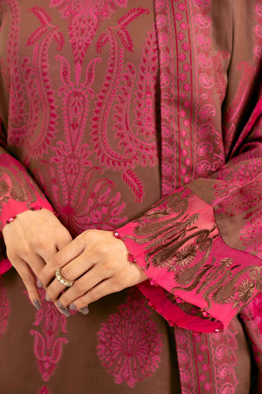 Nishat Fall Fantasy Embroidered Jacquard Unstitched 2Pc Suit - 42402156