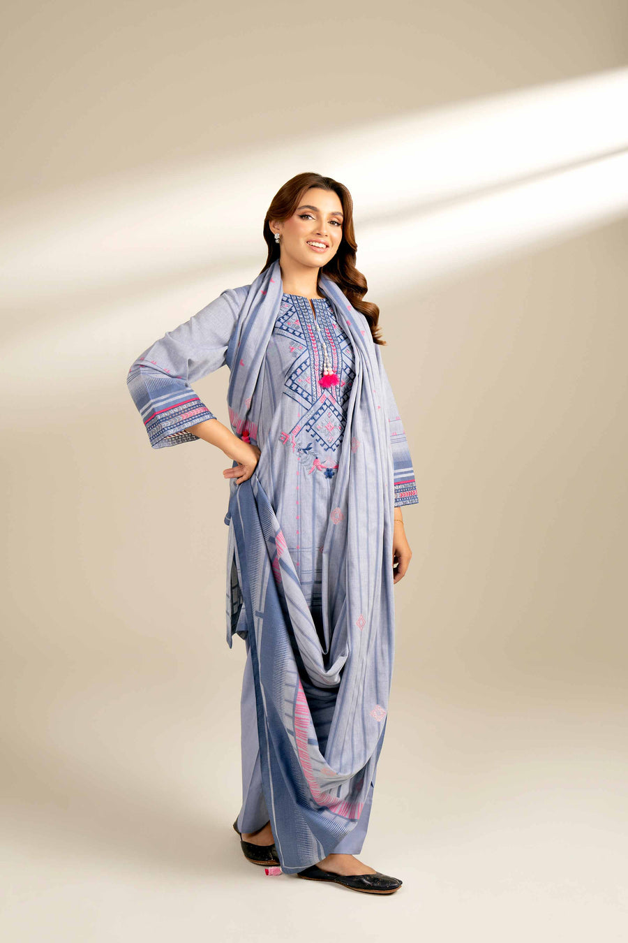 Nishat Fall Fantasy Embroidered Jacquard Unstitched 2Pc Suit - 42402159