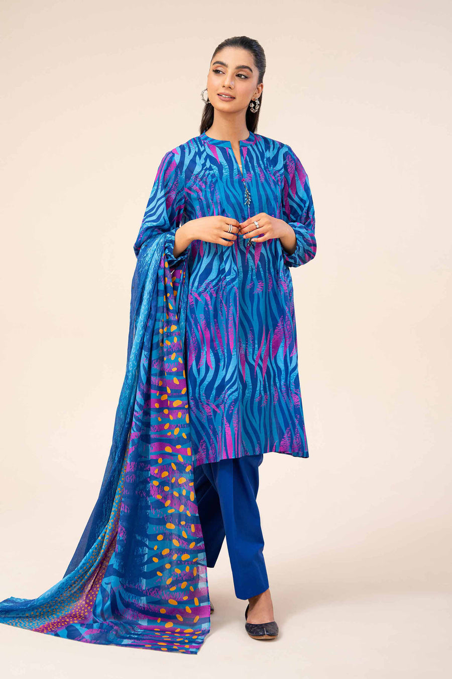Nishat Festive Eid Printed Lawn Unstitched 3Pc Suit - 42403293
