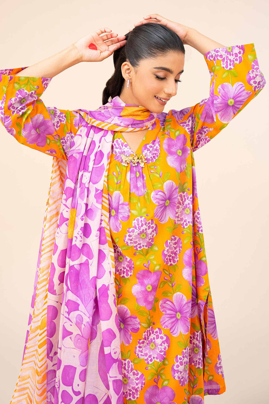 Nishat Festive Eid Printed Lawn Unstitched 3Pc Suit - 42403297