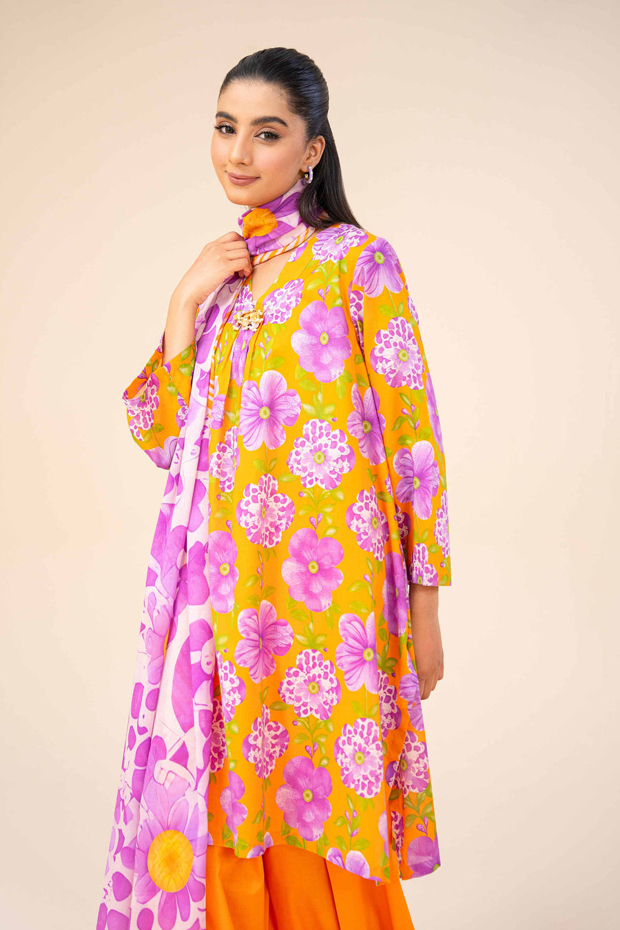 Nishat Festive Eid Printed Lawn Unstitched 3Pc Suit - 42403297
