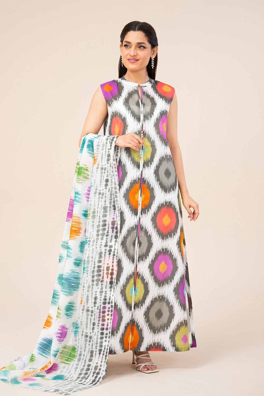 Nishat Festive Eid Printed Lawn Unstitched 3Pc Suit - 42403298