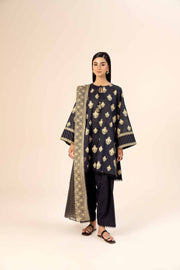 Nishat Festive Eid Gold Printed Lawn Unstitched 3Pc Suit - 42403309