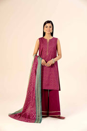 Nishat Festive Eid Gold Printed Lawn Unstitched 3Pc Suit - 42403310