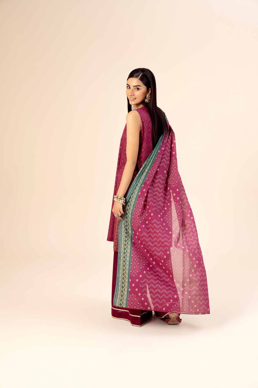 Nishat Festive Eid Gold Printed Lawn Unstitched 3Pc Suit - 42403310
