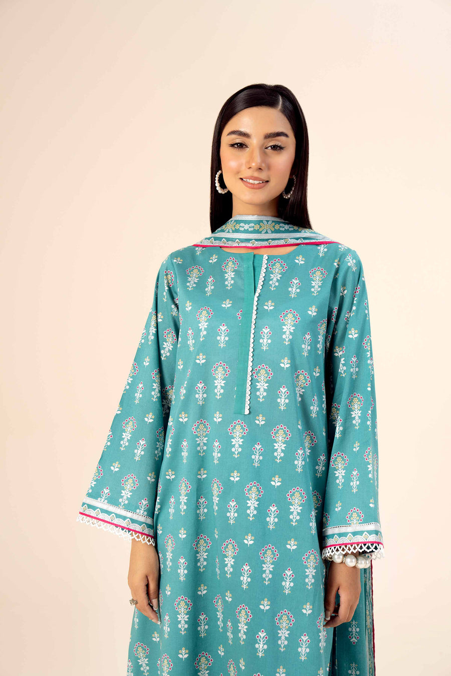 Nishat Festive Eid Gold Printed Lawn Unstitched 3Pc Suit - 42403311