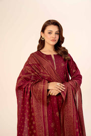 Nishat Festive Eid Gold Printed Lawn Unstitched 3Pc Suit - 42403312