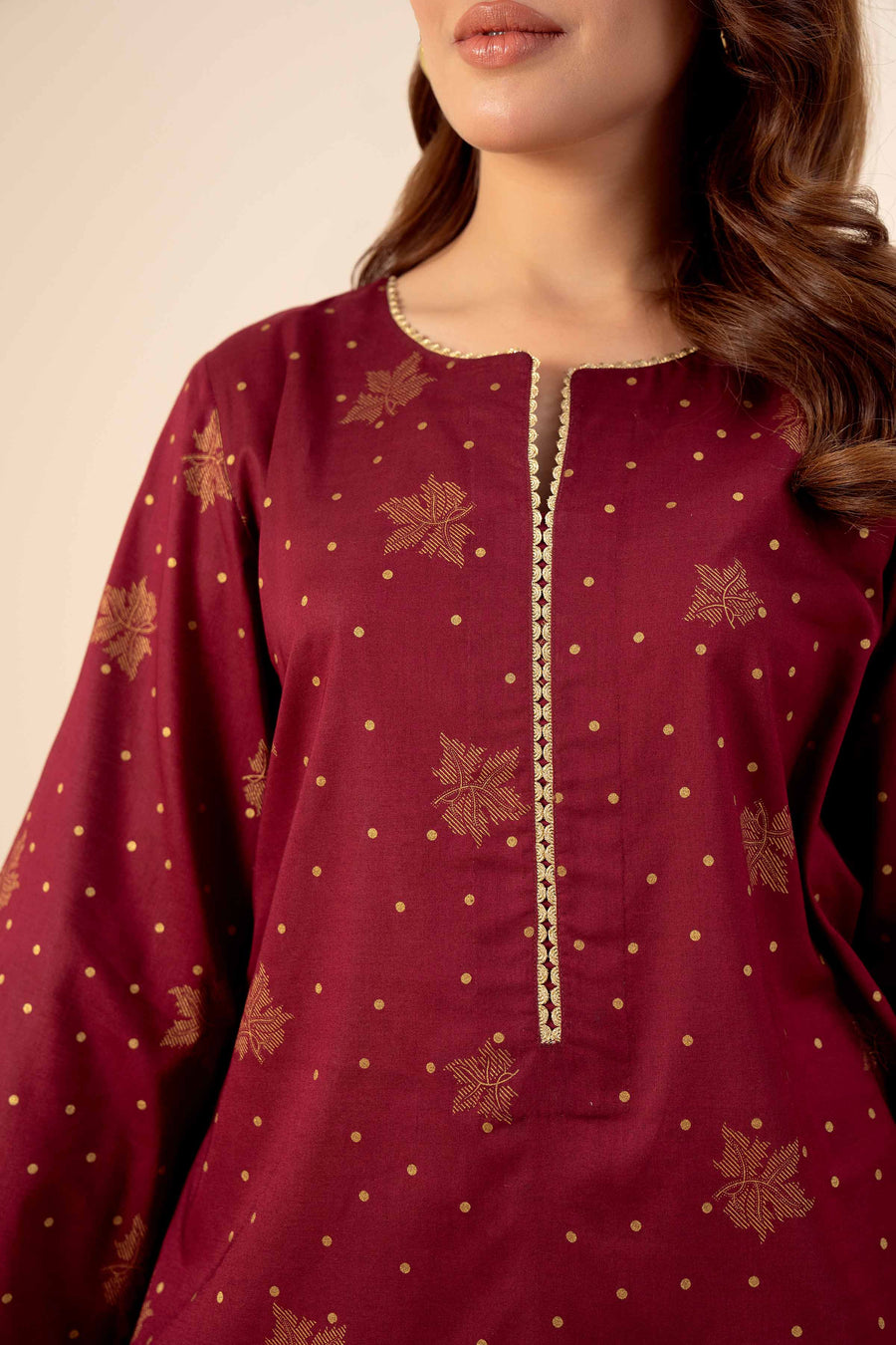 Nishat Festive Eid Gold Printed Lawn Unstitched 3Pc Suit - 42403312