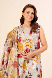 Nishat Festive Eid Gold Printed Lawn Unstitched 3Pc Suit - 42403313
