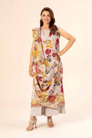 Nishat Festive Eid Gold Printed Lawn Unstitched 3Pc Suit - 42403313