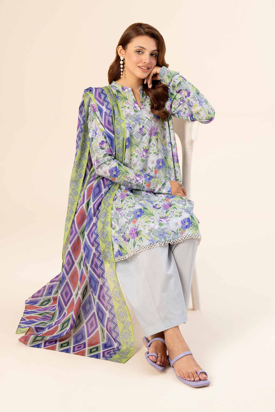 Nishat Freedom to Buy Printed Lawn Unstitched 3Pc Suit - 42403371