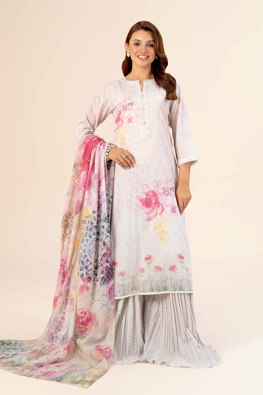 Nishat Freedom to Buy Printed Lawn Unstitched 3Pc Suit - 42403380