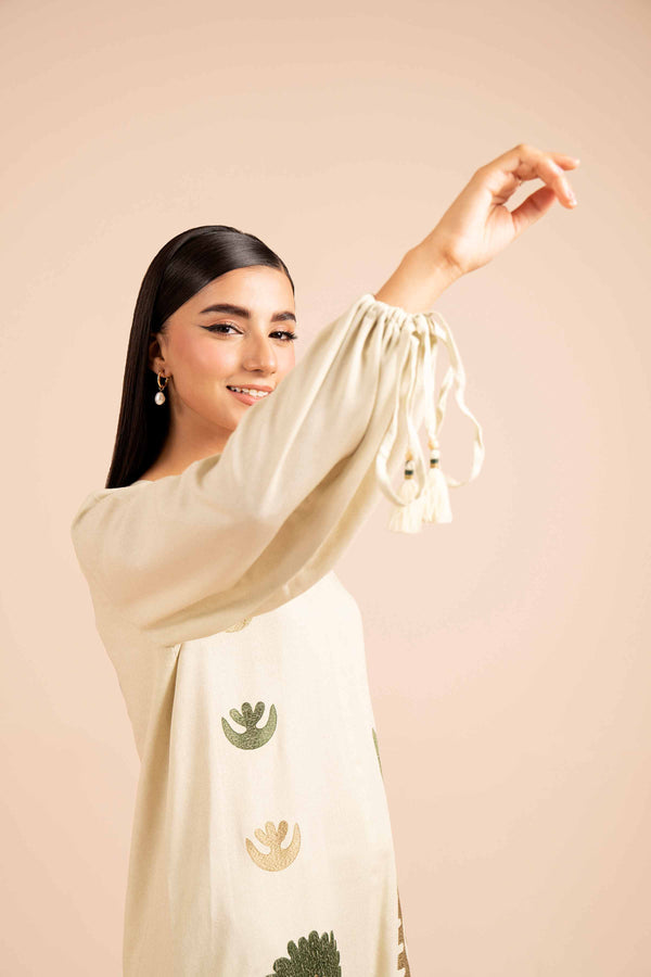 Nishat Any Day Embroidered Karandi Unstitched 2Pc Suit - 42404041