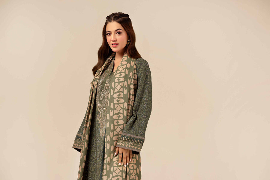 Nishat Any Day Embroidered Linen Unstitched 3Pc Suit - 42404099