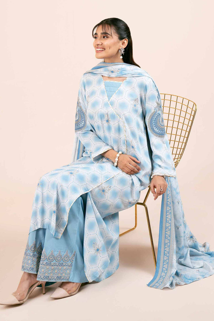 Nishat Any Day Embroidered Linen Unstitched 3Pc Suit - 42404106