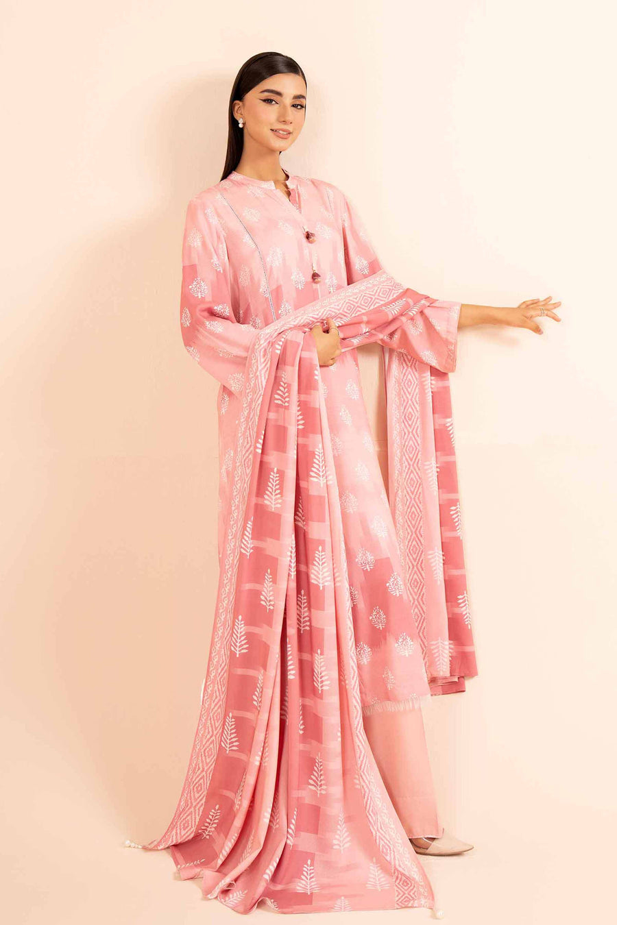 Nishat Any Day Printed Linen Unstitched 3Pc Suit - 42404108