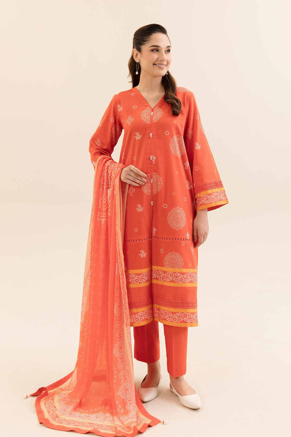 Nishat Any Day Printed Dobby Cotton Unstitched 3Pc Suit - 42404156