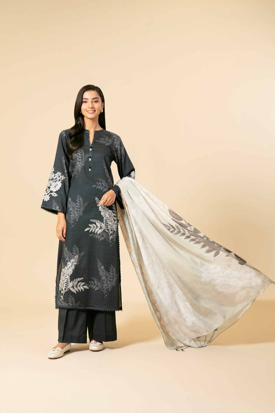 Nishat Any Day Embroidered Dobby Cotton Unstitched 3Pc Suit - 42404158