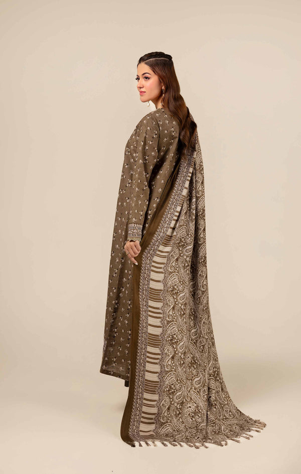 Nishat Any Day Embroidered Khaddar Unstitched 3Pc Suit - 42404182