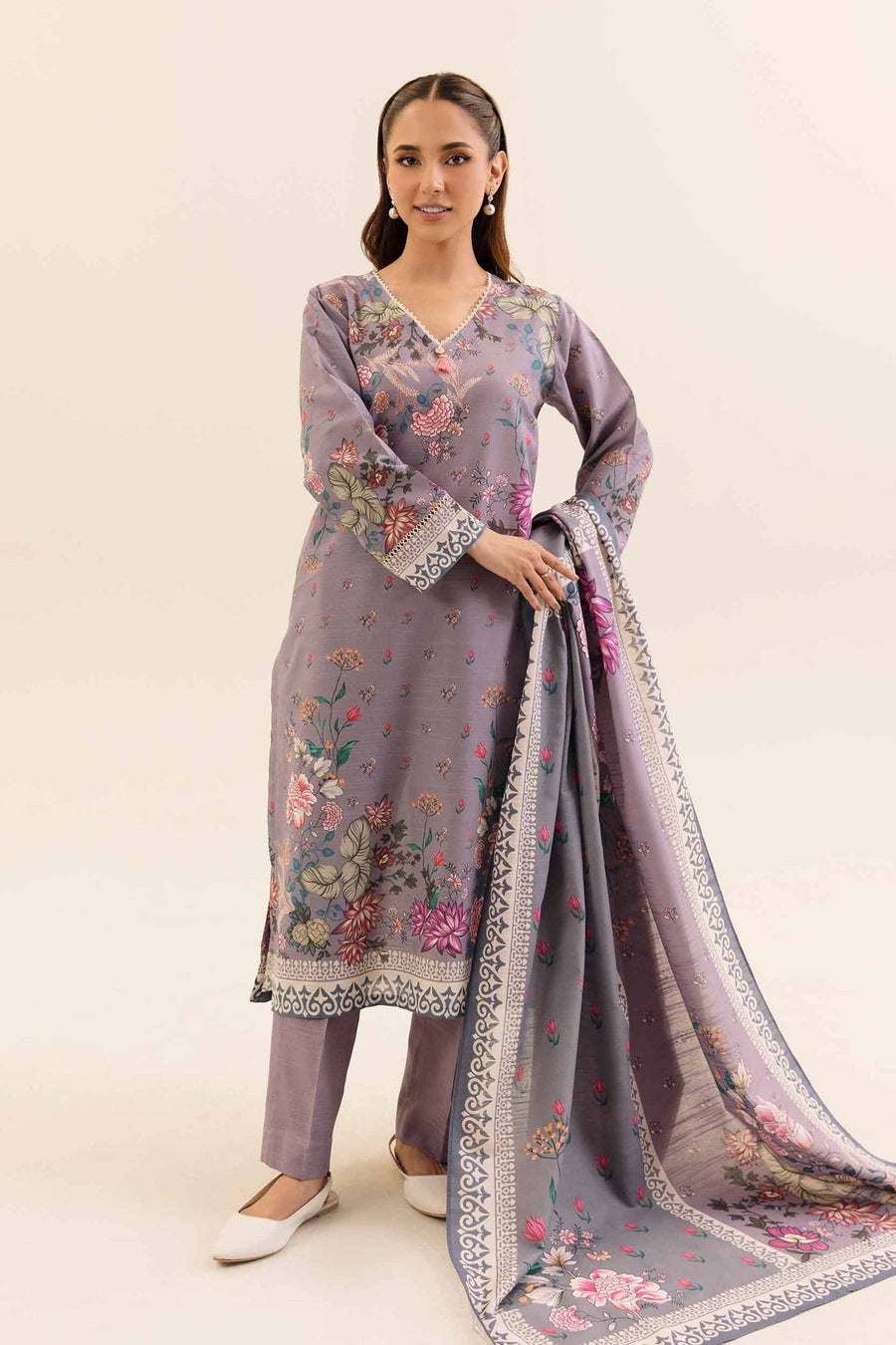 Nishat Any Day Printed Cotton Slub Unstitched 3Pc Suit - 42404219