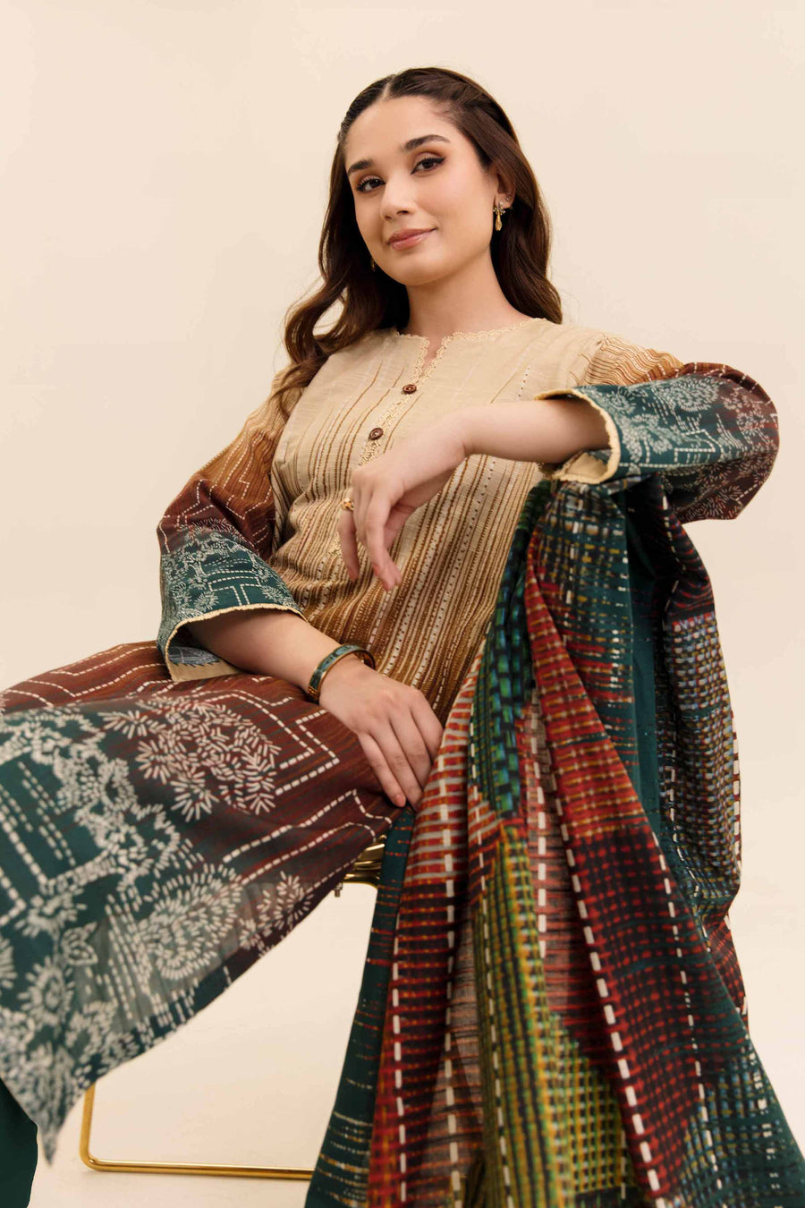 Nishat Any Day Printed Cotton Slub Unstitched 3Pc Suit - 42404225