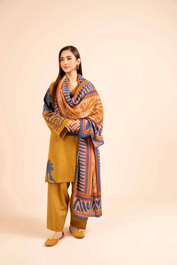 Nishat Any Day Embroidered Cotton Unstitched 3Pc Suit - 42404234