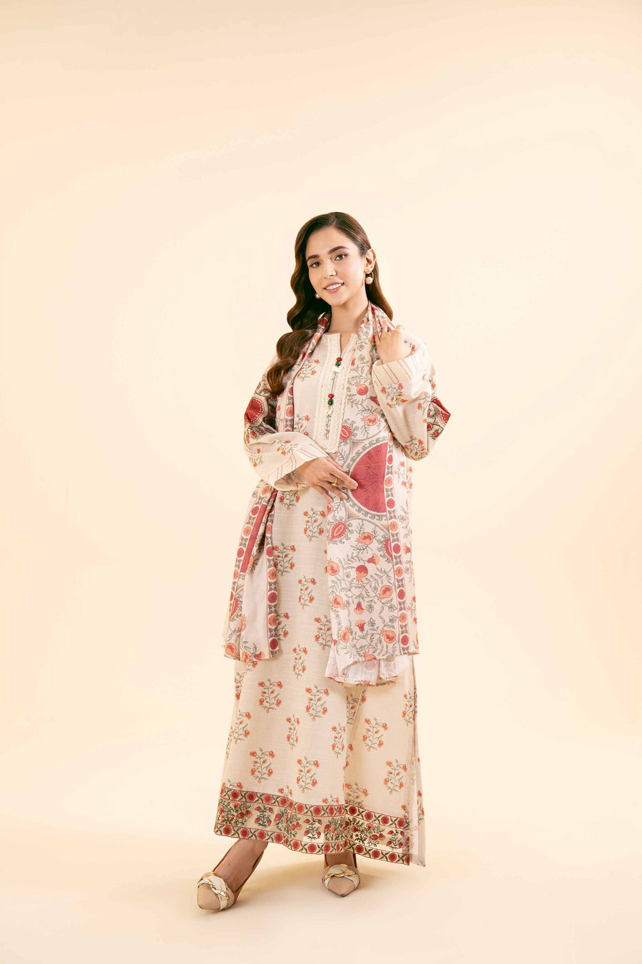 Nishat Winter Drop-2 Embroidered Khaddar Unstitched 2Pc Suit - 42404411