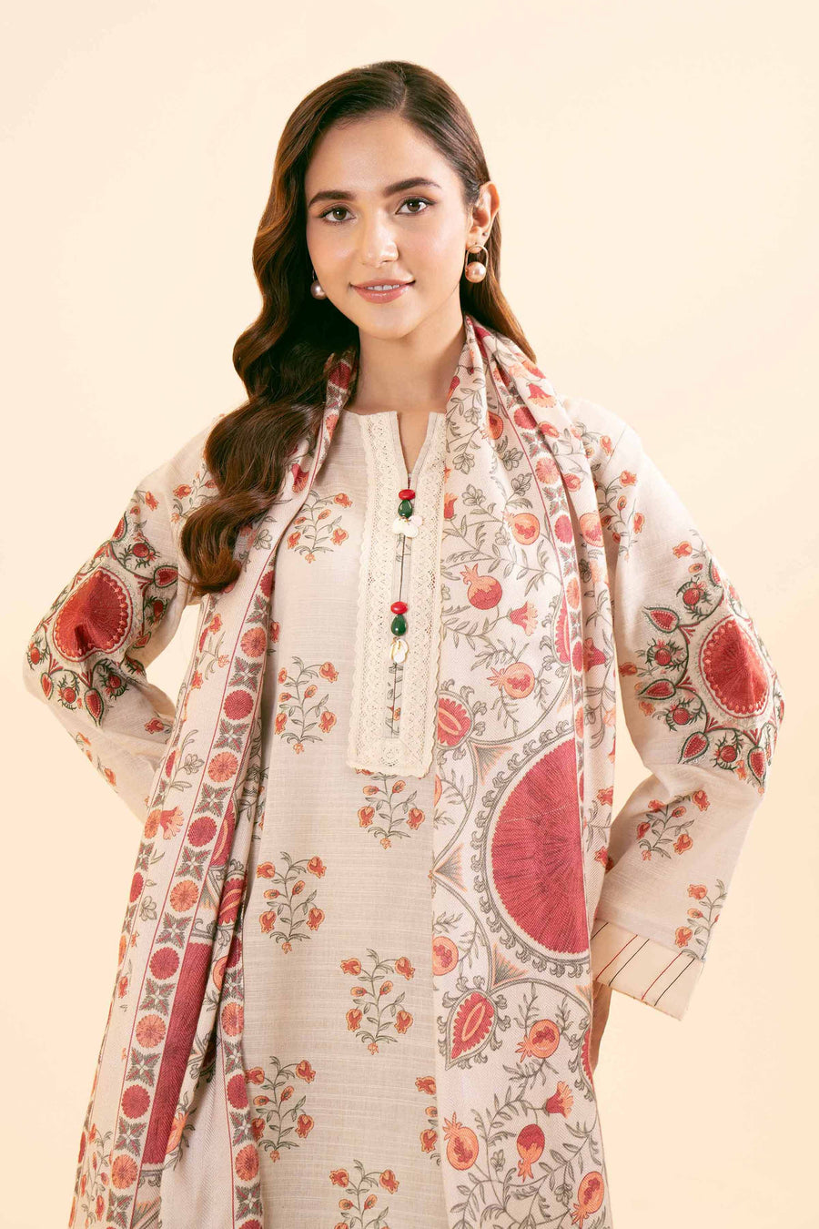 Nishat Winter Drop-2 Embroidered Khaddar Unstitched 2Pc Suit - 42404411