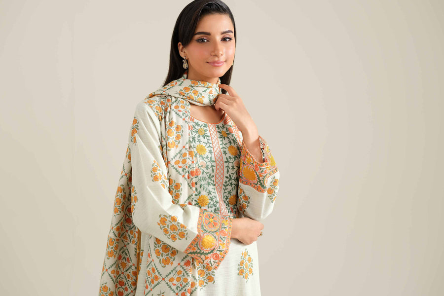 Nishat Winter Drop-2 Embroidered Khaddar Unstitched 2Pc Suit - 42404411
