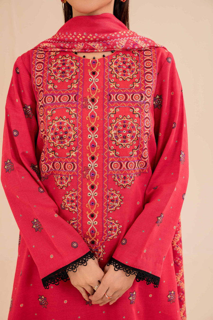 Nishat Winter Drop-2 Embroidered Khaddar Unstitched 2Pc Suit - 42404412