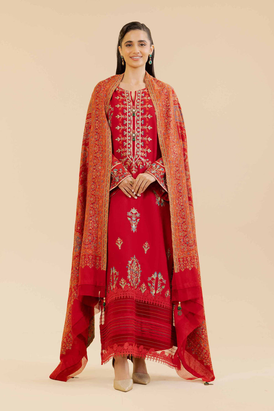 Nishat Winter Drop-2 Embroidered Karandi Unstitched 3Pc Suit - 42404514