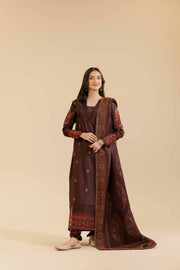 Nishat Winter Drop-2 Embroidered Satin Unstitched 3Pc Suit - 42404534