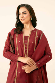 Nishat Winter Drop-2 Embroidered Satin Unstitched 3Pc Suit - 42404543