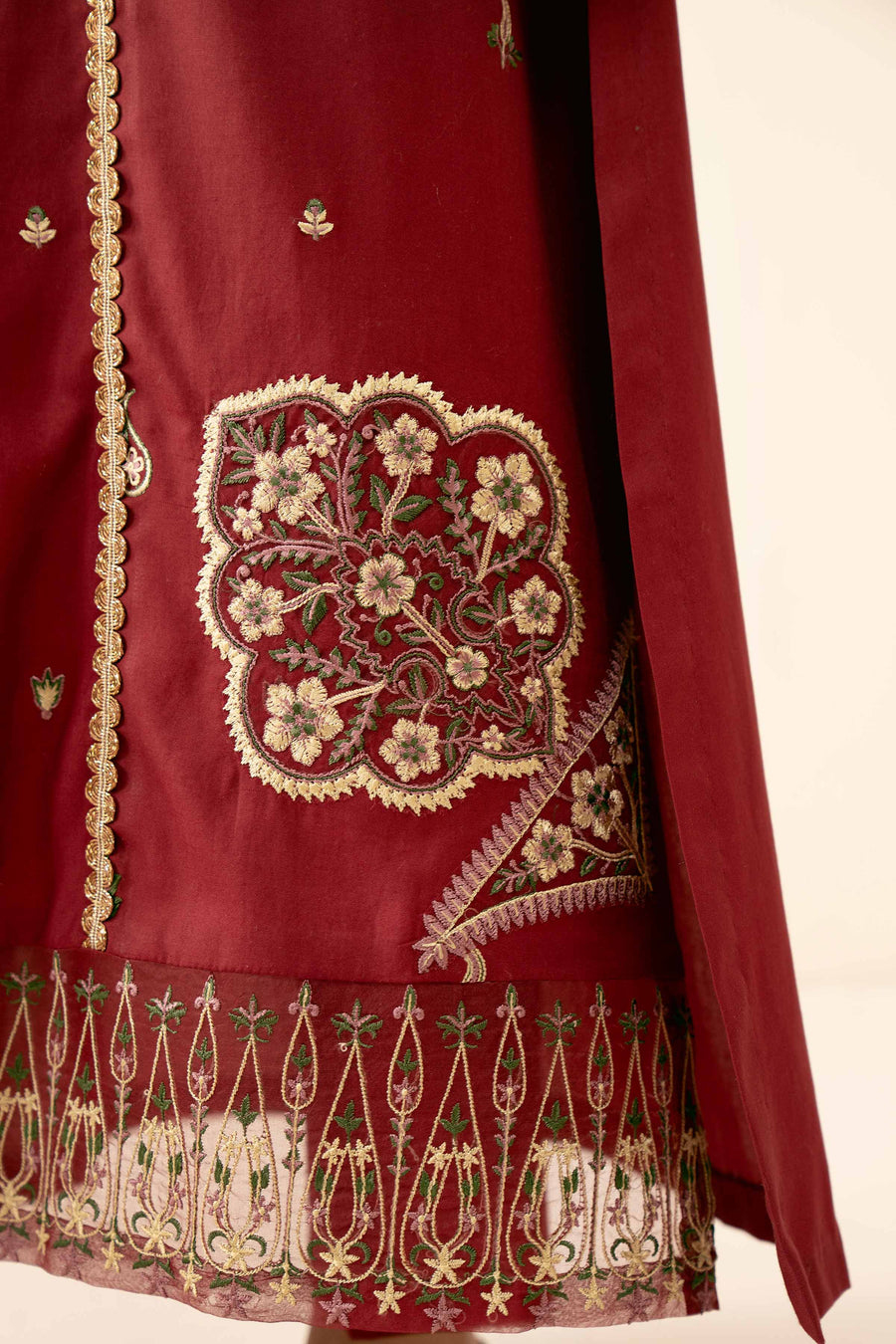 Nishat Winter Drop-2 Embroidered Satin Unstitched 3Pc Suit - 42404543