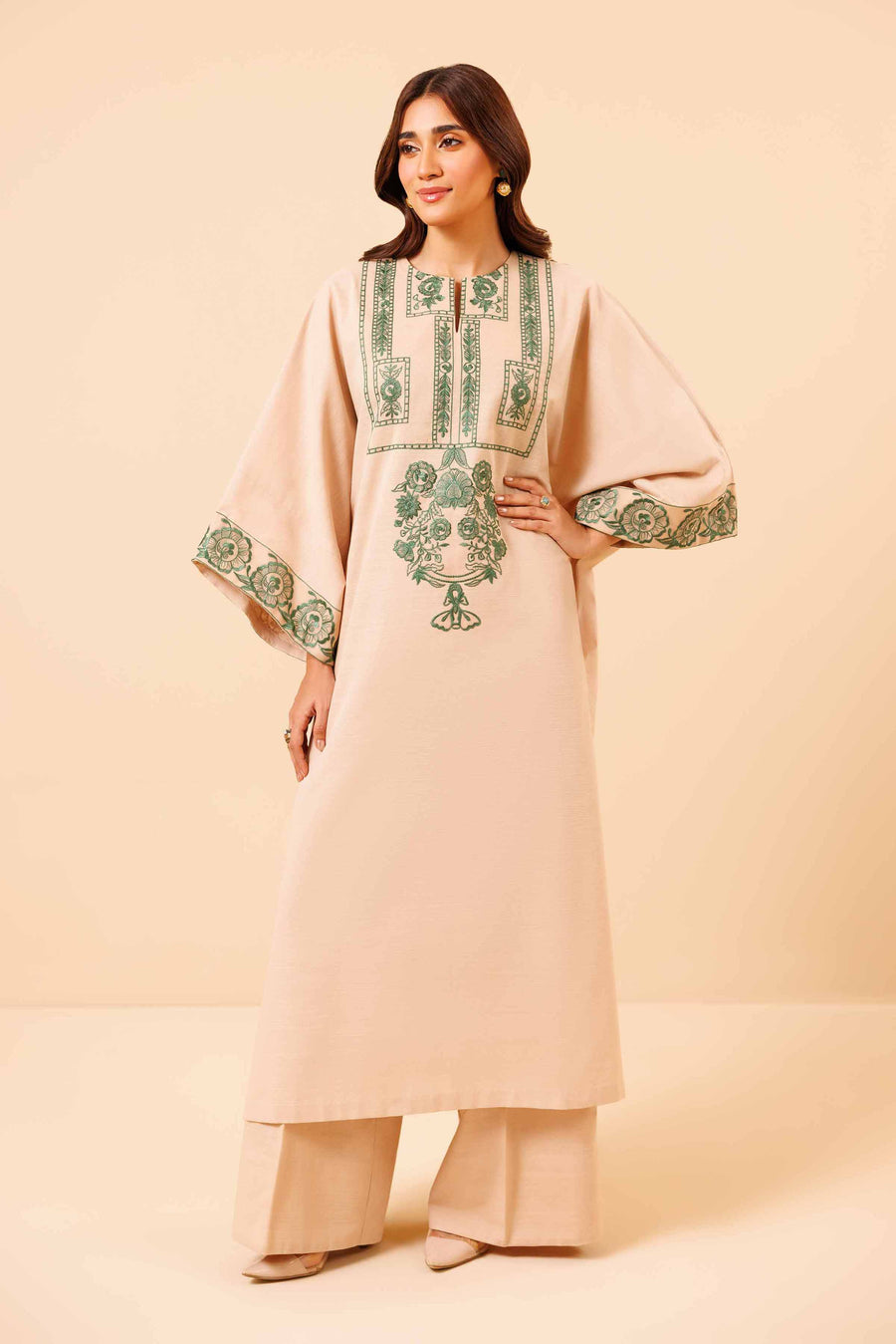 Nishat Winter Drop-2 Embroidered Khaddar Unstitched 2Pc Suit - 42404550