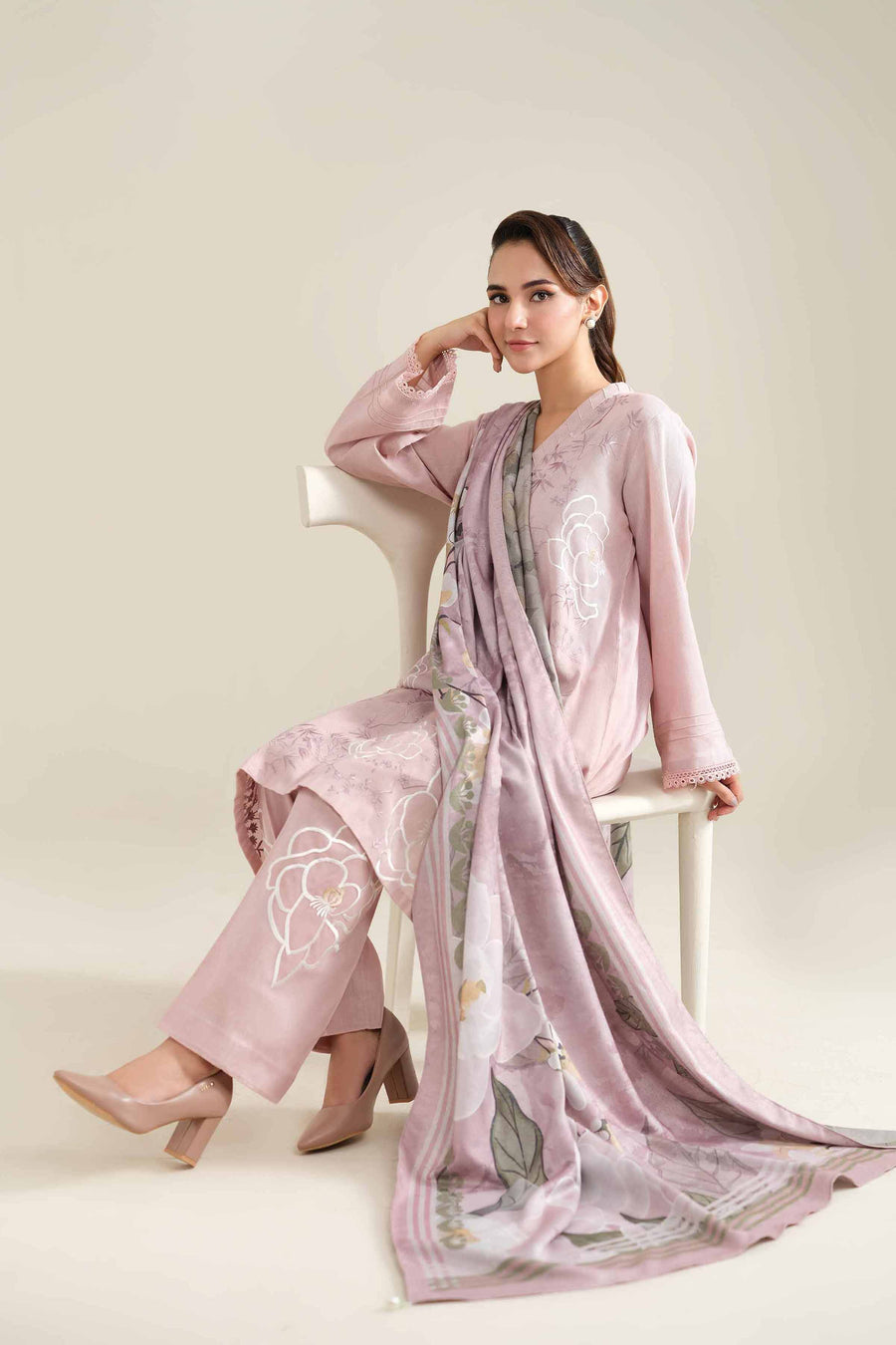 Nishat Winter Drop-2 Embroidered Cotton Unstitched 3Pc Suit - 42404557