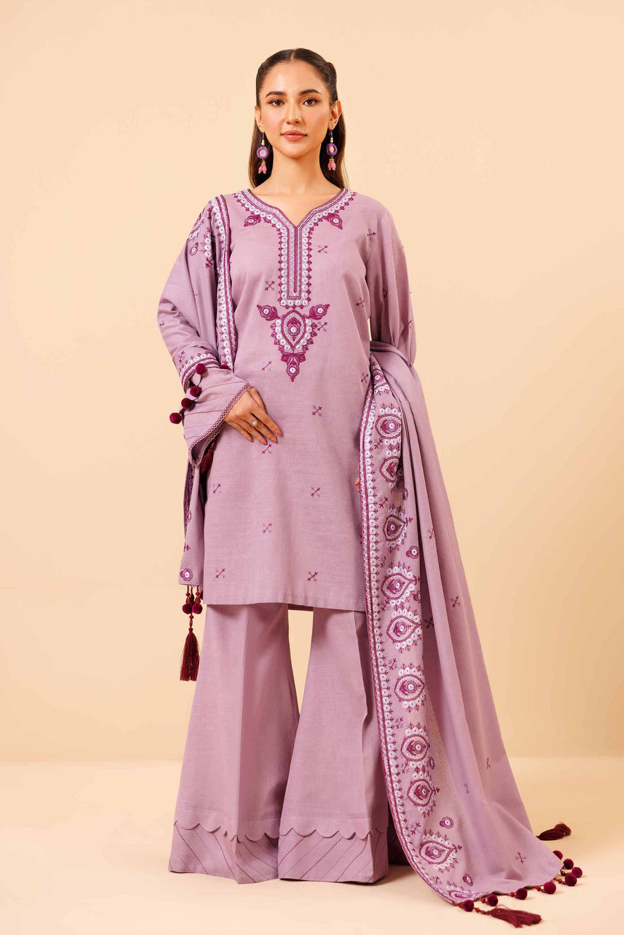 Nishat Winter Drop-2 Embroidered Khaddar Unstitched 3Pc Suit - 42404566