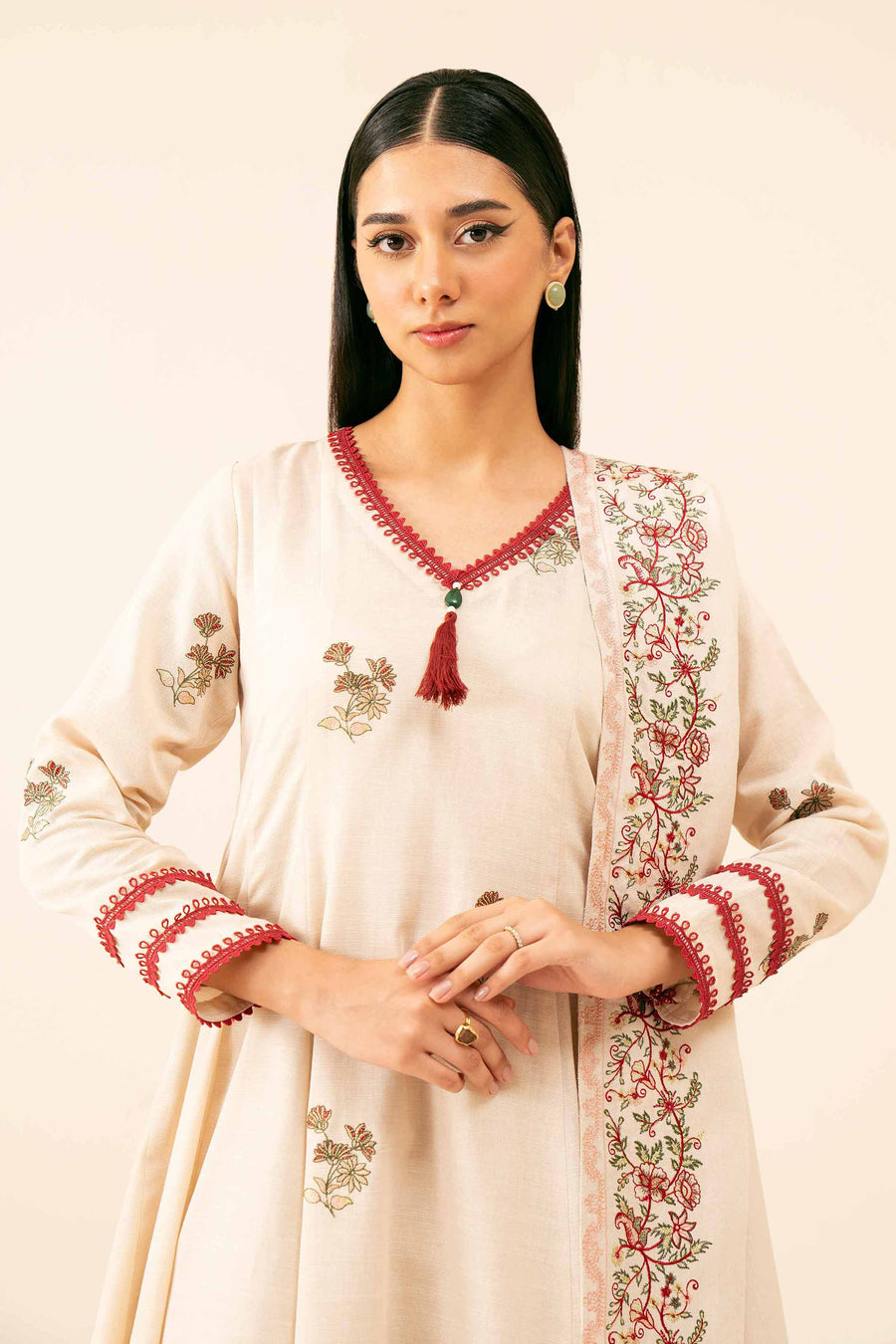 Nishat Winter Drop-2 Embroidered Khaddar Unstitched 3Pc Suit - 42404569