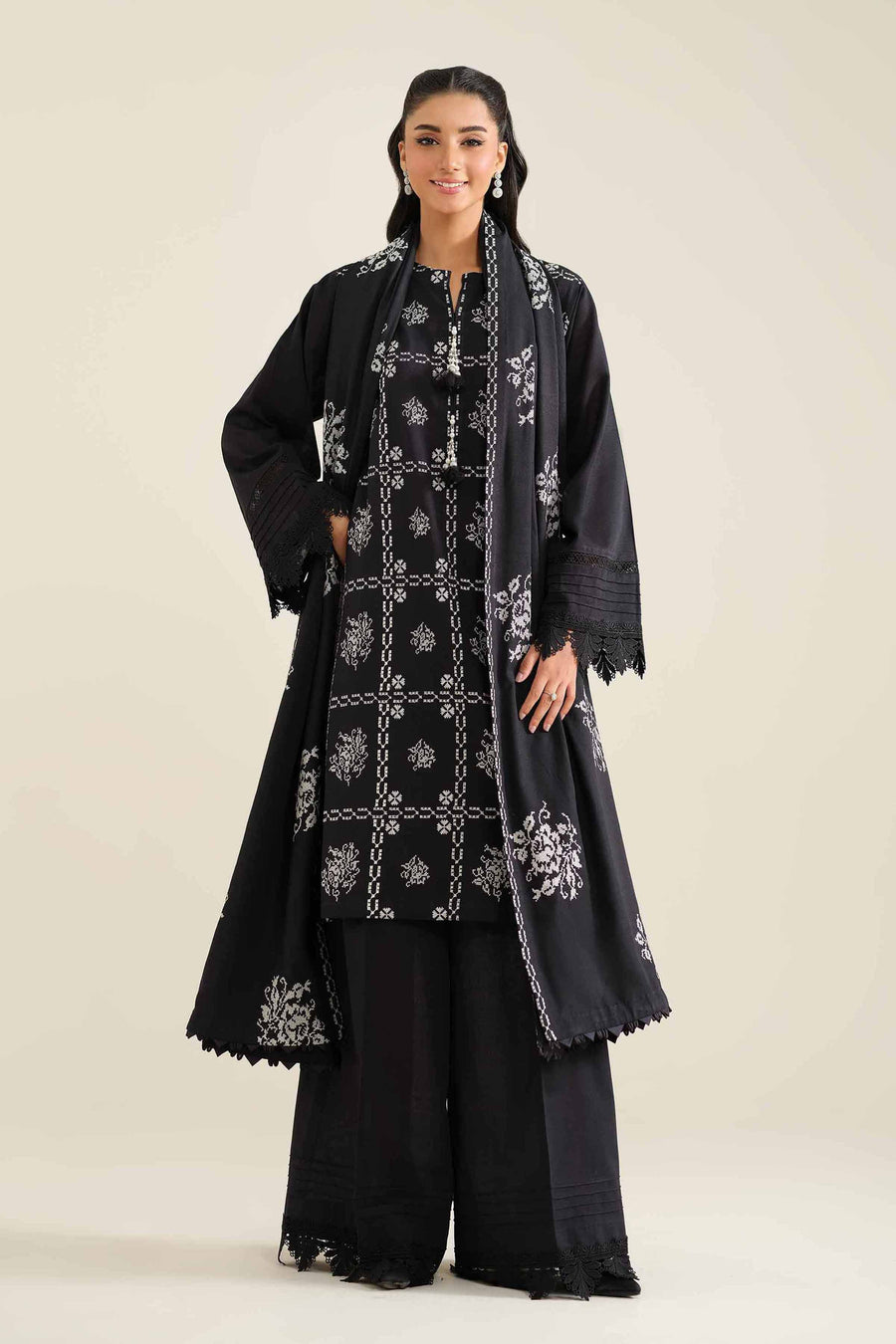 Nishat Winter Drop-2 Embroidered Khaddar Unstitched 3Pc Suit - 42404571