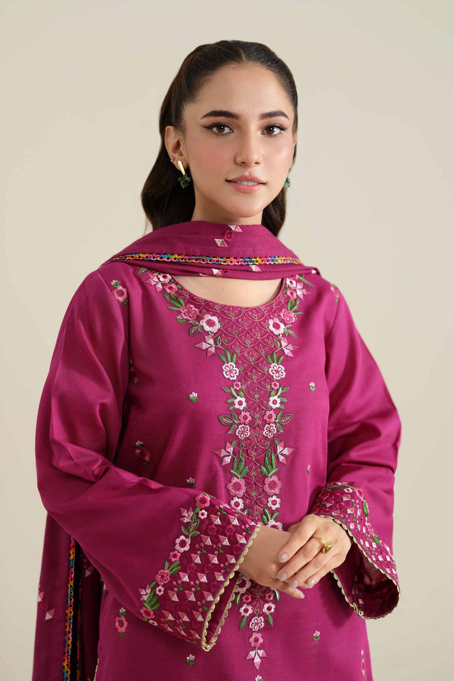 Nishat Winter Drop-2 Embroidered Khaddar Unstitched 3Pc Suit - 42404572