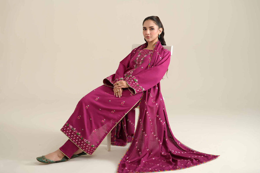Nishat Winter Drop-2 Embroidered Khaddar Unstitched 3Pc Suit - 42404572