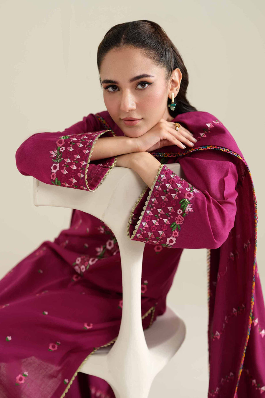 Nishat Winter Drop-2 Embroidered Khaddar Unstitched 3Pc Suit - 42404572