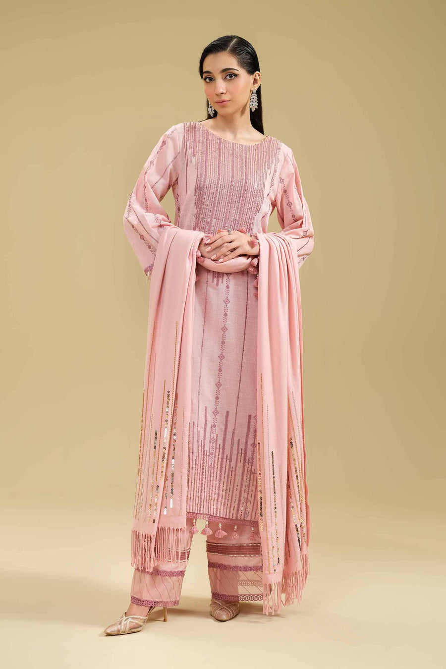 Nishat Winter Drop-2 Embroidered Khaddar Unstitched 3Pc Suit - 42404599