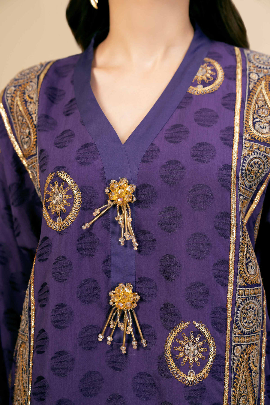 Nishat Winter Drop-2 Embroidered Jacquard Unstitched 3Pc Suit - 42404622