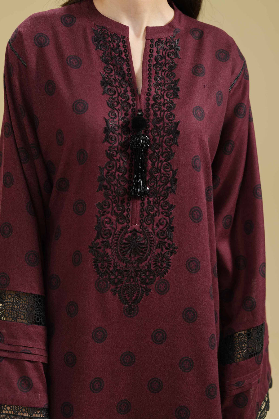 Nishat Winter Drop-2 Embroidered Karandi Unstitched 3Pc Suit - 42404634