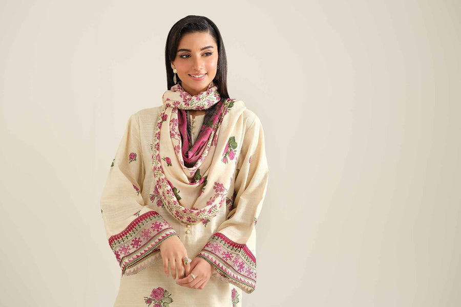 Nishat Winter Drop-2 Embroidered Khaddar Unstitched 3Pc Suit - 42404747