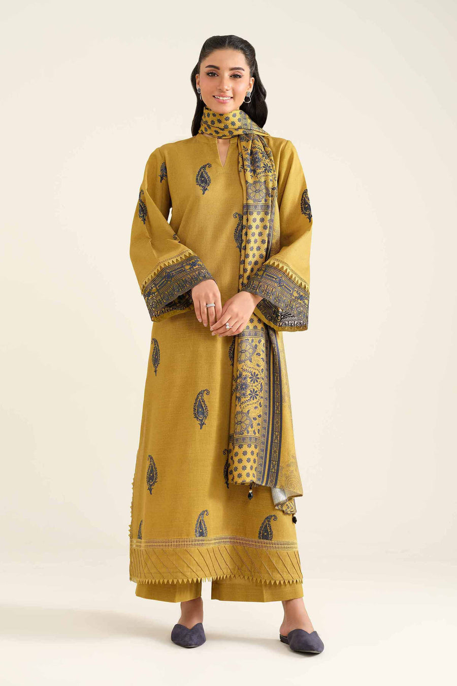 Nishat Winter Drop-2 Embroidered Khaddar Unstitched 3Pc Suit - 42404748
