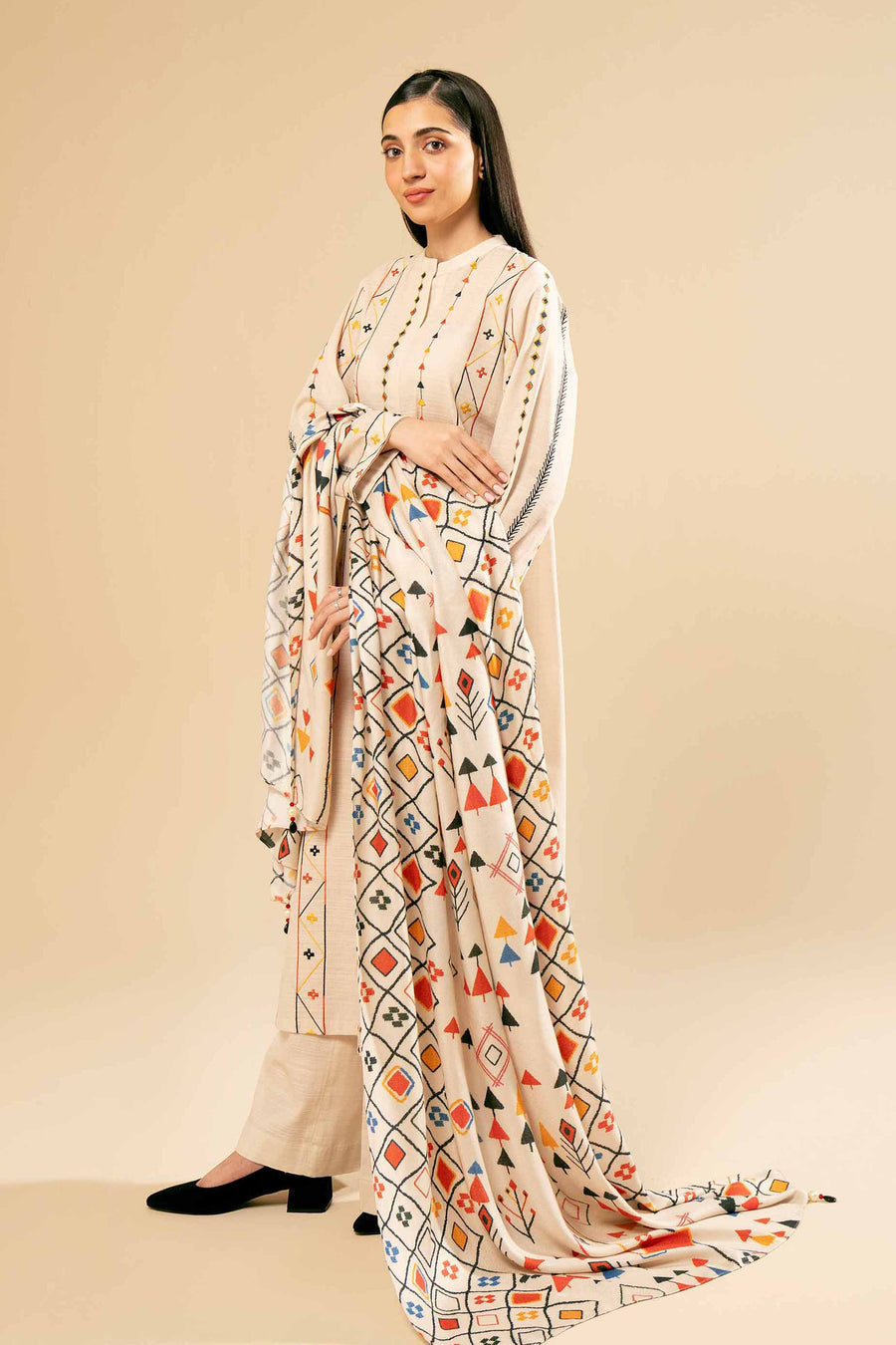 Nishat Winter Drop-2 Embroidered Khaddar Unstitched 3Pc Suit - 42404751