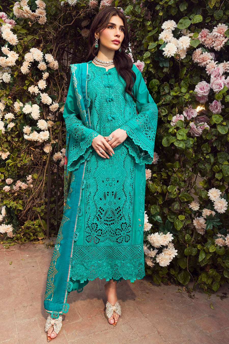 Motifz Premium Embroidered Lawn Unstitched 3Pc Suit 4430-SANOBAR