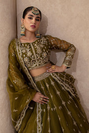 Zarposh Jahanara Festive Embroidered Organza Unstitched 3Pc Suit - MAYA